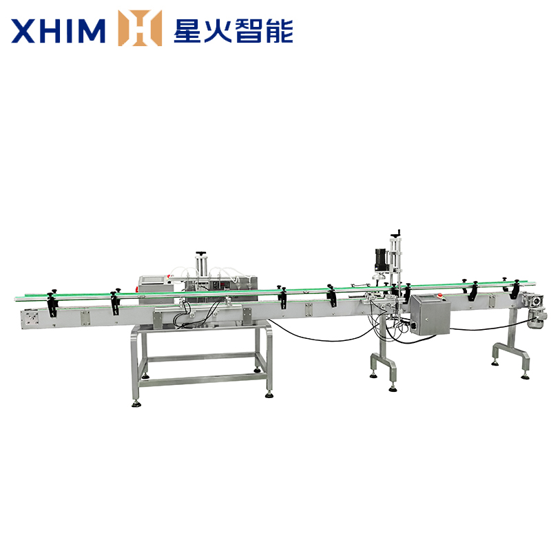 自流式液體灌裝機(jī)壓蓋一體機(jī)-小型灌裝機(jī)生產(chǎn)線